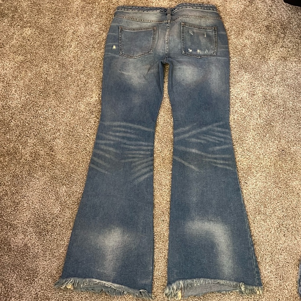 Free people patchwork flare distressed jeans 30 - image 10